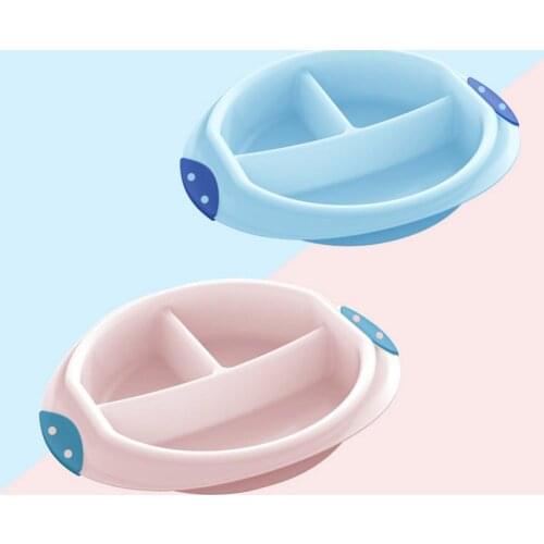 Creative Toddler Plate Division Design Easy Cleaning Food Grade PP Training Food Feeding Plate Infant Feeding Dishes for Home
