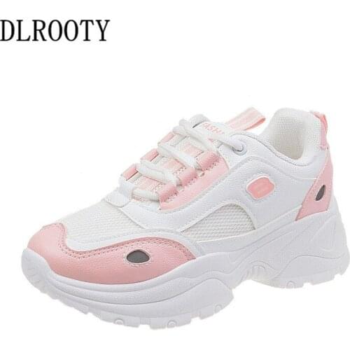 Women Flats Casual Shoes Autumn Fashion Outdoor Sneakers Mesh Breathable Lace Up Round Toe Shoes Woman Platform Walk