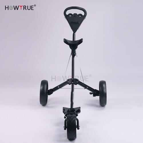 Lightweight Foldable Golf Cart with Adjustable Push Handle and Scorecard, Golf Push Cart 3 Wheel Collapsible Golf Trolley