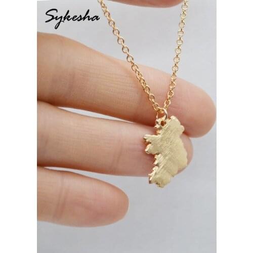 Hot Selling Ireland Map States Pendant Necklace Ireland National Map Charm Necklace Patriot Jewelry Christmas Gift