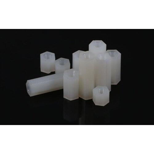 M3 Hex White Nylon Standoff Spacer Female to female Column Flat Head Double Pass Plastic Spacing Screws