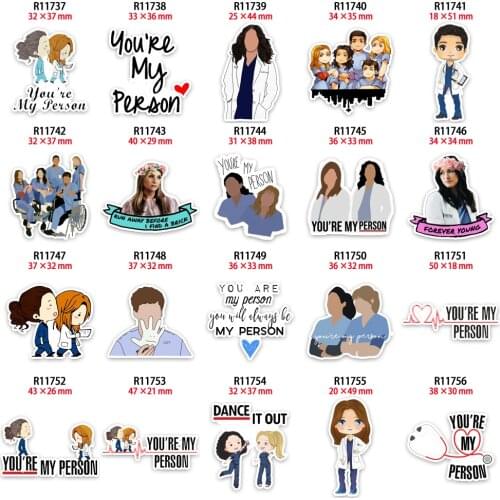 Medical Resin Planar Person Character Cabochon Printed for DIY Bow Bag Craft Supplies Acrylic Material Earing Keychains