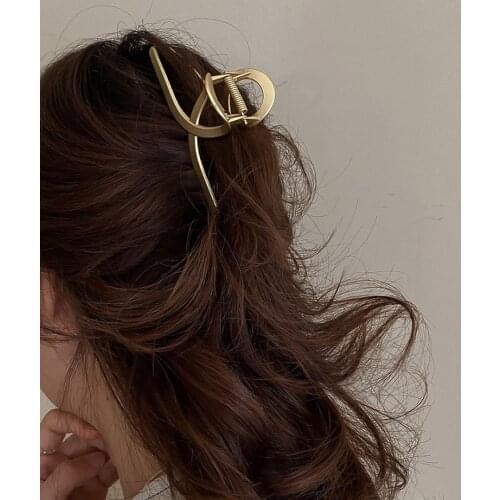 Minimalist Metal Cross Hair Claws French Vintage Matte Gold Color Oversize Hair Clamp for Women Hair Accessories Hot Headwear