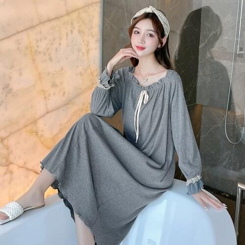 Palace Princess Style Nightgown Fashion Sweet Long Skirt Household Clothes Nightdress Womens Spring Nightwear Sleep Dress