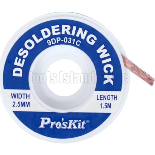 Proskit Professional Length 1.5M width 1.5mm 2.0mm 2.5mm Desoldering Braid Solder Remover Wick Wire Repair Tool
