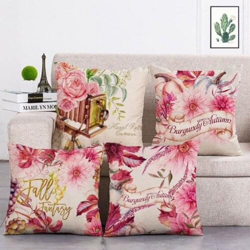 Autumn Blessings Harvest Holiday Cushion Covers Watercolor Painting Pumpkin Cushion Cover Polyester Pillow Case T175