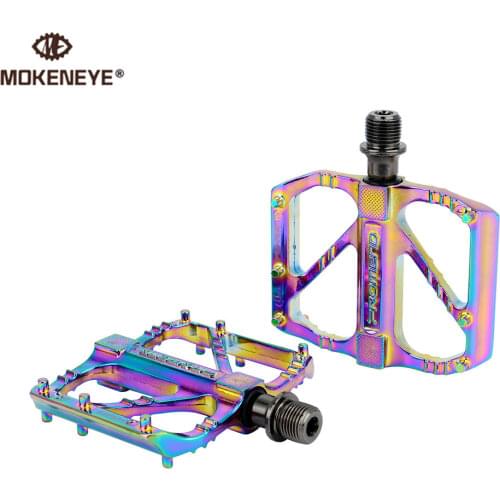 PROMEND 3 Bearings Bicycle Pedal Electroplat Ultralight Aluminum Alloy Double Side Anti-silp Nail Rainbow Color Bike Pedal