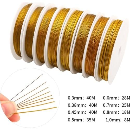 1 Roll/lot 0.3/0.45/0.5/0.6mm Resistant Strong Copper Line Colorfast Beading Wire Cord Thread For Jewelry Making Findings