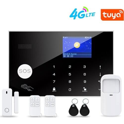 TUYA WIFI 4G Smart Home Security System Wireless Motion Detector Door Concact Working with Alexa 4G Alarm