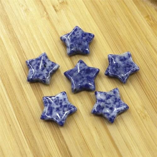 Natural Sodalite Hand-carved Crystal Five-point Star Statue Healing Five-pointed Star Aura Luck Luck Wika Gemstones Unique Gift