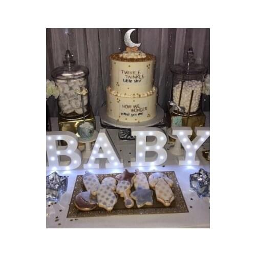 DIY LED Letter Light Sign-Light Up Wooden Alphabet Letter Battery Operated Party Wedding Marquee Décor-White