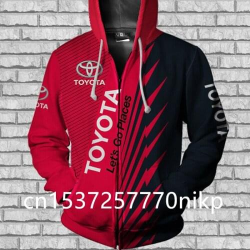 2021 TOYOTA Mens Hoodie Hip Hop Harajuku Zipper Hooded Sweatshirt High Quality Mens Clothes Streetwear Anime Oversized Hoodie