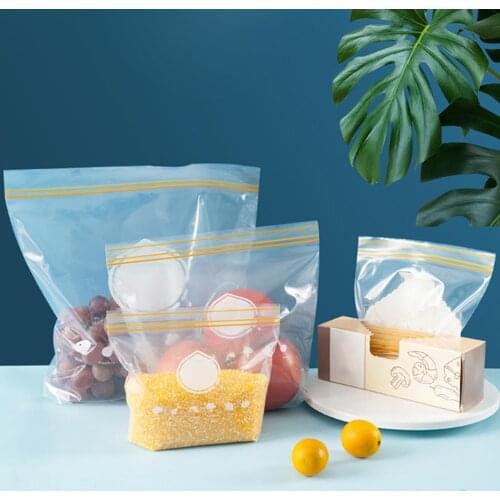 30/20/15Pcs Silicone Food Storage Bag Reusable Freezer Bag Leakproof Top Zip Lock Bags Kitchen Organizer Fresh-keeping Bag Tools