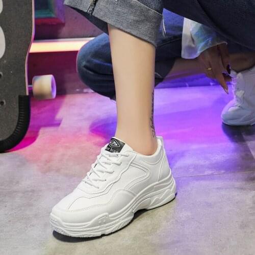 Spring New Womens Sneakers Thick Shoes Fashion Sneakers Shoes Outdoor Lace-up Shoes Womens Vulcanized Casual Shoes U13-32