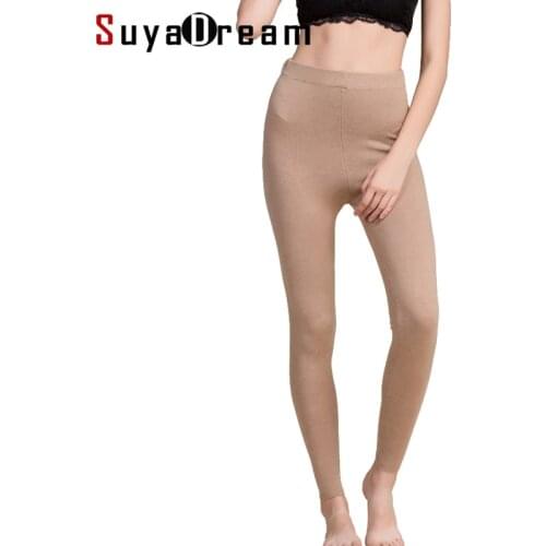 Women Leggings 80%Silk 15%Cashmere 5%Spandex Solid slim leggings Full length bottoming pants 2018 Fall Winter New Black Gray