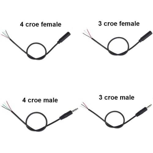 1pcs/5pcs 30CM Audio Extension Cable Aux Single Head Line Stereo 3.5mm Male and Female Cable 3 or 4 Core Audio Output Line