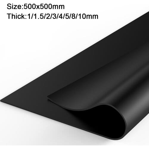 1PCS Black Rubber Sheet Seal Cushion Plate 500x500mm Thick 1/1.5/2/3/4/5/8/10mm