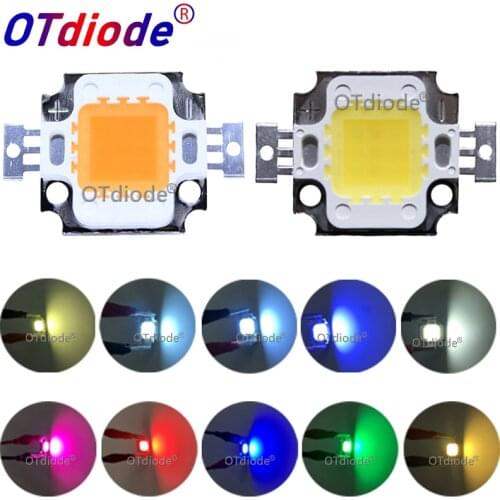 1Pcs High Power LED Chip 10W Natural Cool Warm White Yellow RGB Red Green Blue Purple Full Spectrum For 10 Watt Light Beads