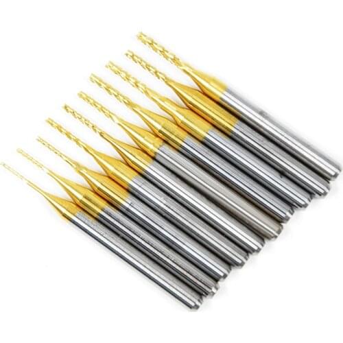 1PC Tungsten Carving Machine Knife PCB Cutter Knife Circuit Board Open Titanium Corn Milling Cutter 0.8mm-3.175mm for CNC SMT
