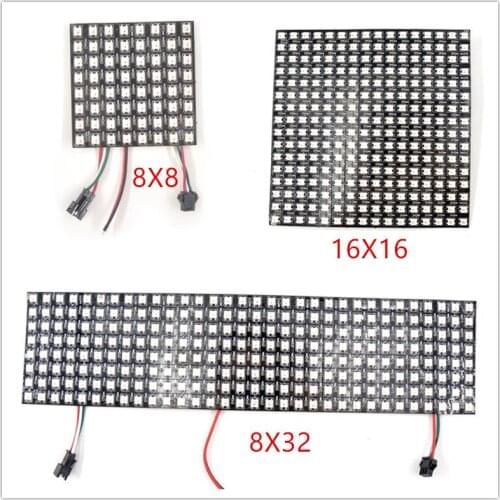 16x16 8x32 8x8 led Pixels WS2812B Panel Digital Flexible SK6812 LED Panel Individually addressable Full Dream Color DC5V Black
