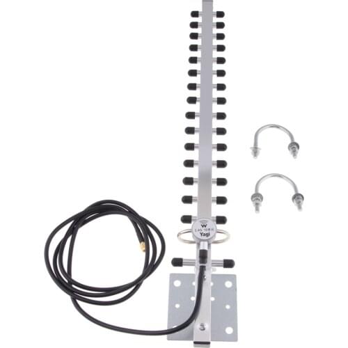 2.4G 25dBi 16 Elements Directional Yagi Antenna RP-SMA Male Connector 1.8:1(max) 1 Piece WLAN Wireless Directional Antenna