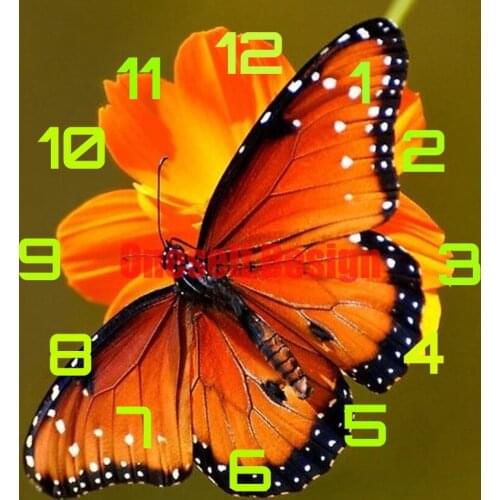 5d diamond painting cross stitch clock butterfly diamond painting clock diamond embroidery diy frame wall sticker diamond mosaic