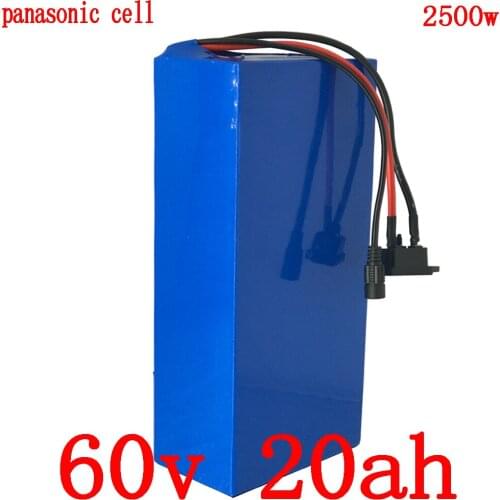 60V electric bike battery 2000W 60V 20.3AH Lithium battery pack use panasonic cell 60V 20AH electric scooter battery+5A charger
