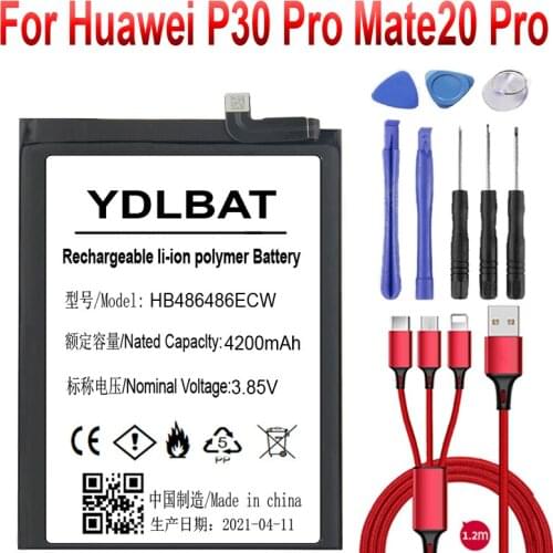 4200mAh Battery For Huawei P30 Pro Mate20 Pro Mate 20 Pro HB486486ECW Battery +USB cable+toolkit