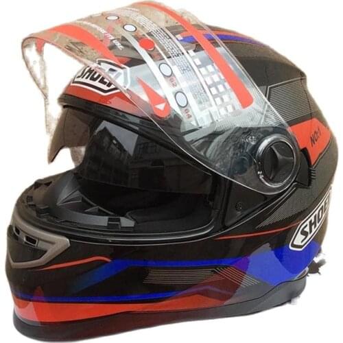 Free shipping safety double glasses full face helmets motorcycle helmet with inner sun visor racing helmet