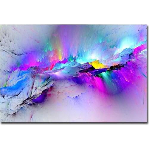 Cheap Abstract Wall Art Canvas Print Modern Printed Canvas Paintings Purple Cloud for Office Room Home Wall Decor Drop Ship