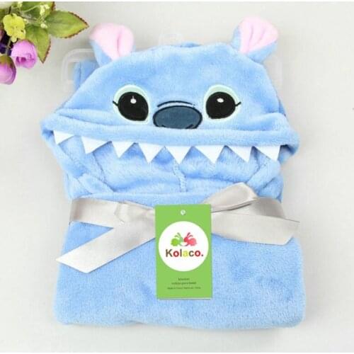 Disney Mickey Stich Lovely Baby Bath Towel Cute Animal Shape kid Hooded Child Towel Bathrobe Cloak Boy Receiving Blanket Neonal