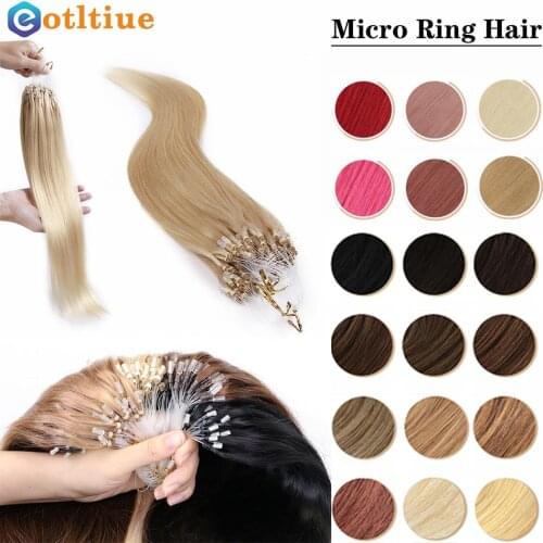 MIRONICA 20 Colors 16"-26" Remy Micro Beads Hair Extensions 0.5g/s In Nano Ring Links Human Hair Straight Blonde European Hair