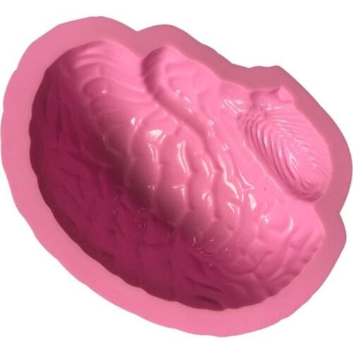 Human Brain Shape Pan Silicone Mold Halloween Cake Pudding Jelly Dessert Mould H55A