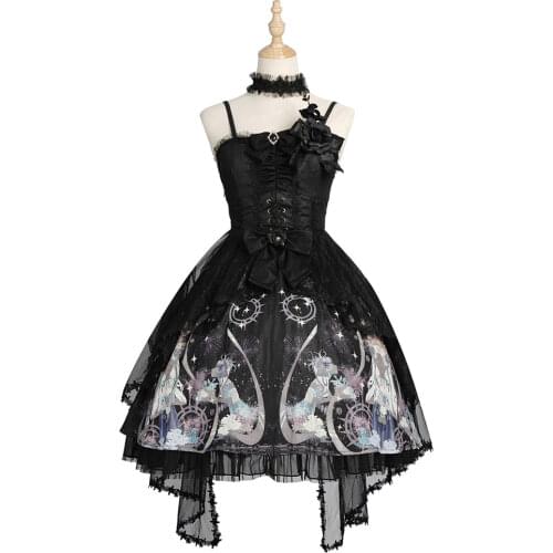 Gothic Lolita JSK Dress Outfit Black Lolita Wedding Dress