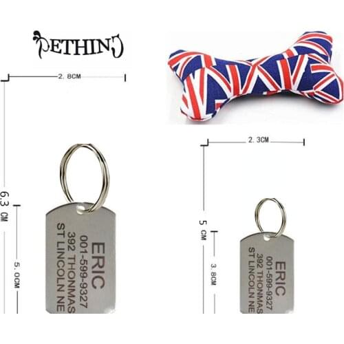 Customized stainless steel pet tag free engraving on two side dog name tag strong durable engraving name address free toys gift