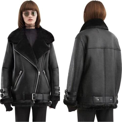 Sheep Real Natural Fur Coat Women Winter Geniune Leather Jacket Double-faced Fur Parka Sheepskin Coats Thick Warm Clothing