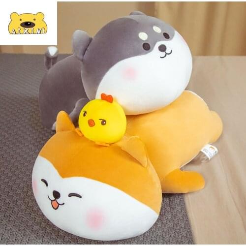 Cute Shiba Inu Toys Lying Chai Dog Soft Toy Stuffed Animals Plushie Pillow Birthday Gift Baby Toys for Girls Kids Toys for Boy