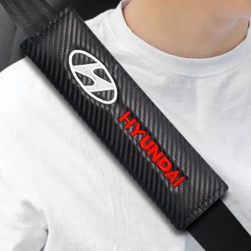 2PC Car Safety Belt Shoulder Cover Breathable Protection Seat Belt Padding Pad Auto Interior for Hyundai Santa Auto Accessories