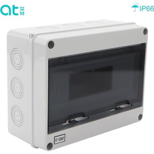 12 Ways Outdoor Waterproof Electrical Distribution Box Circuit Breaker MCB power Plastic Junction Wire Box IP65