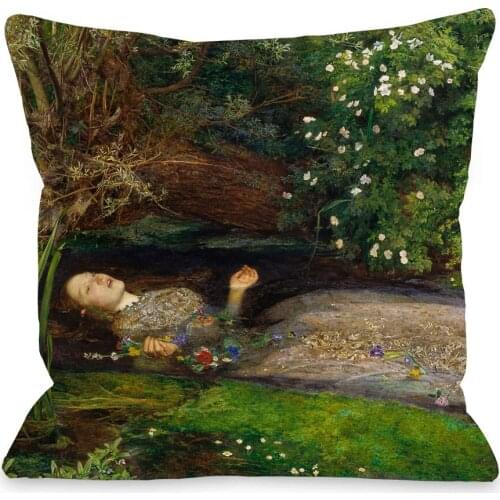 Girl Portrait John Everett Millais Cushion Covers Romanticism Painting Pillow Case 45X45cm Linen Polyester Sofa Chair Decoration
