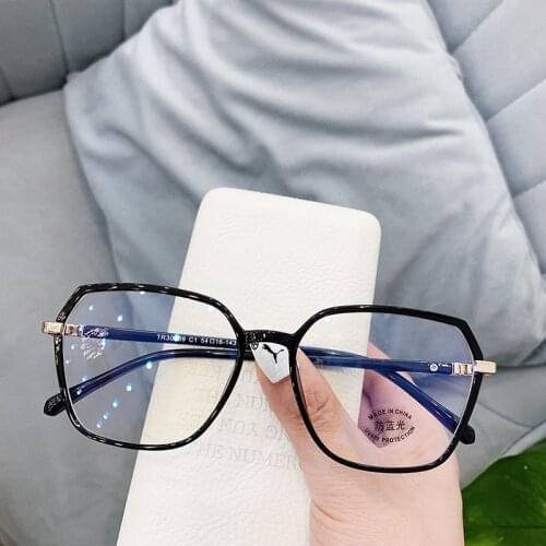 Oversized Anti Blue Light Computer Eyewear Frame For Women&Men Square Optical Spectacle Glasses Eyeglasses Frame Unisex TR90