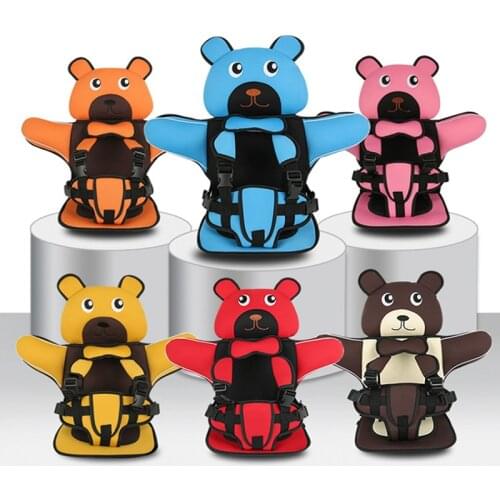 Portable Baby Seat Cushion Cartoon Bear Seat Soft Pad Infant Seat Thicken Sponge Fabric Baby Trolley Mat Kids Car Seat Mat
