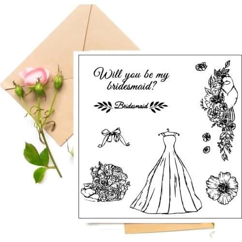 Dress Flower Bow Clear Stamps For DIY Scrapbooking Card Making Silicone Stamps Fun Decoration Supplies