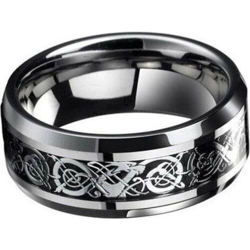 Dropshipping New Punk Ring For Lover Vintage Engagement Dragon Tungsten Steel Ring For Men & Women Lord Wedding Rings