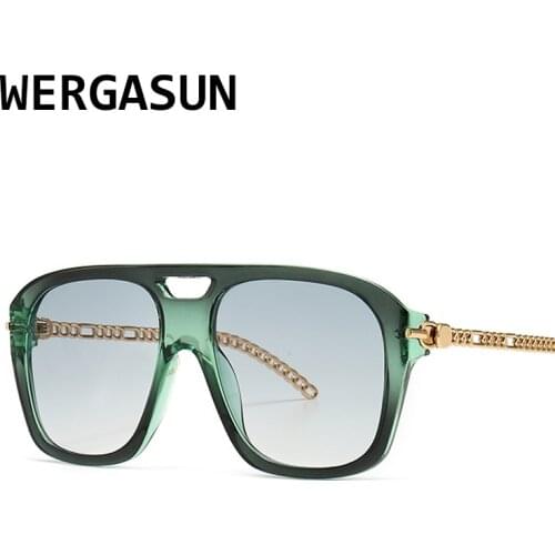 WERGASUN Square Men Sunglasses New Vintage Brand Designer Shades Sunglasses For Women Eyewear lentes de sol hombre