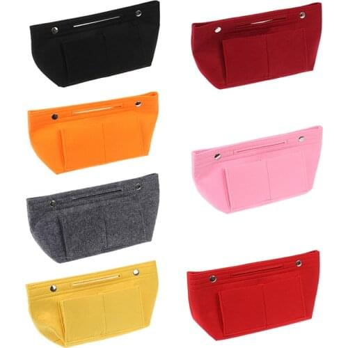 1PC Women Handbag Organizer Bag Purse Insert Bag Felt MultiPocket Tote Useful Bag Handbags Cosmetic Bag Make Up Bags Coin Bags