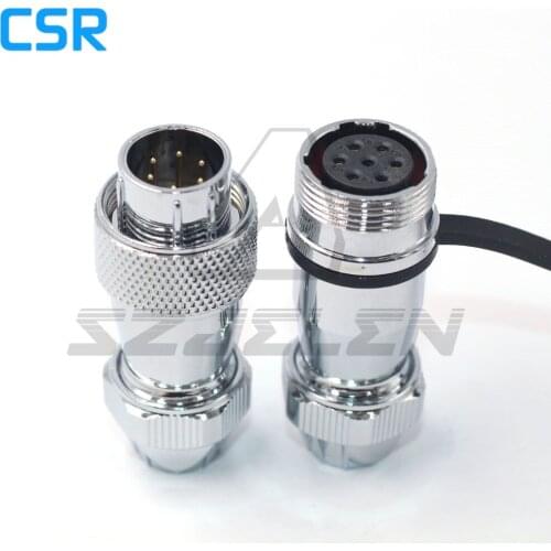SZJELEN WS16 series 6pin waterproof connectors male and female ip67 metal Docking power cable wire connector