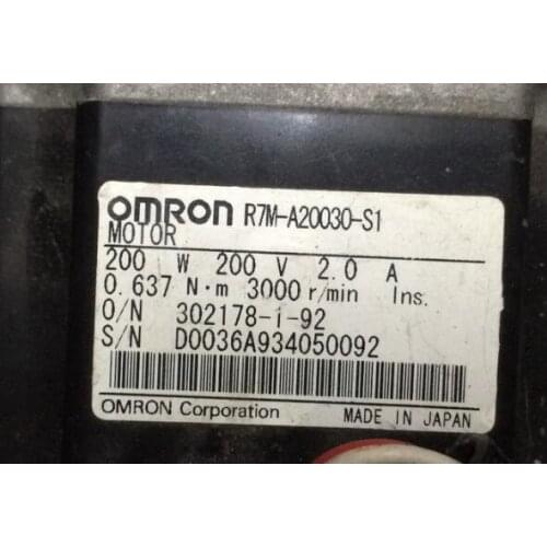 Servo motor R7M-A20030-S1 , Used one , 90% appearance new , 3 months warranty , in stock