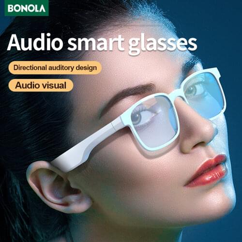 Bonola Bluetooth 5.0 Headphones Smart Glasses Outdoor Sport Waterproof Sunglasses Glasses Hands-Free Calling Music Audio Headset