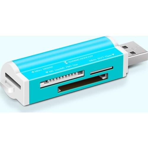 USB 2.0 SD Card Reader 4 Slots for PC, Laptop, Windows, SDXC, SDHC, TF, SD, MMC, RS-MMC, Micro SDXC Micro SD, Micro SDHC
